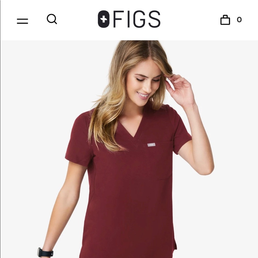 Used Figs scrub set. Size Small. Burgundy.